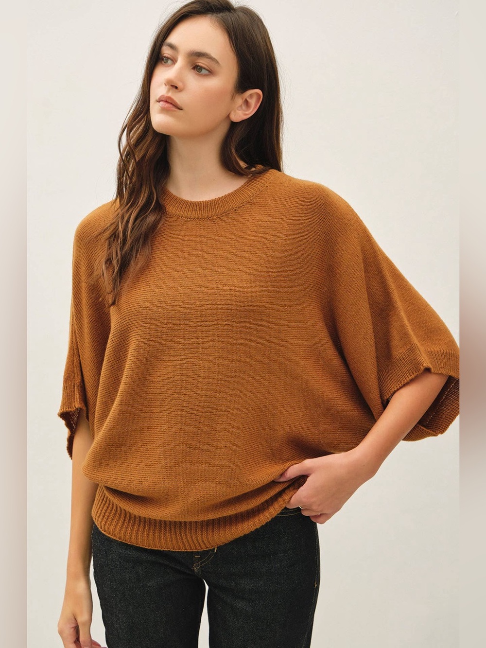 By Anthropologie Goldie 100% Cashmere Sweater Brown Size XL
